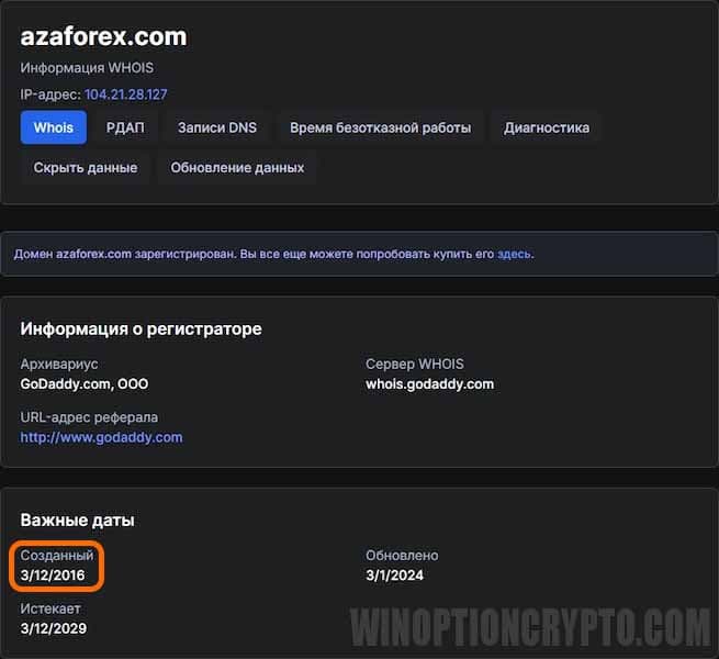 регистрация домена AZAForex