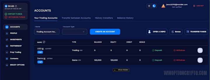 AZAForex personal account