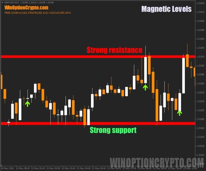 специфика применения индикатора для бинарных опционов Magnetic Levels