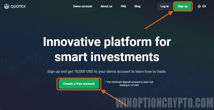 registro con el corredor de opciones binarias Quotex