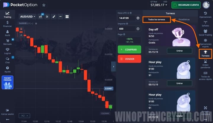Torneos en PocketOption