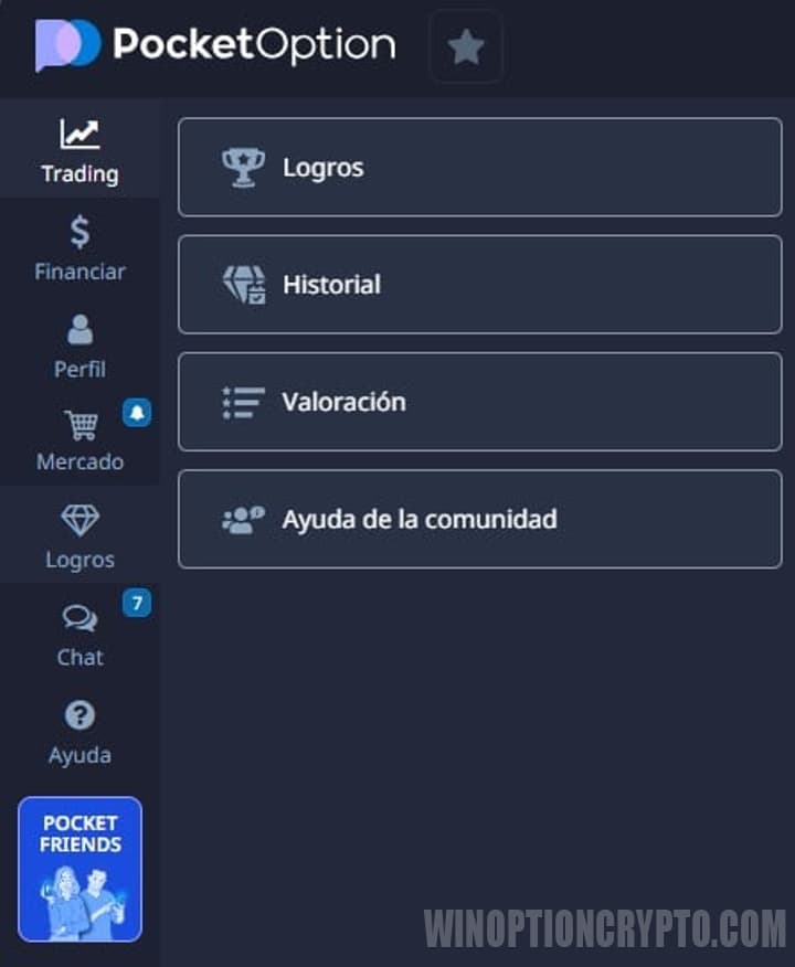 Logros en PocketOption