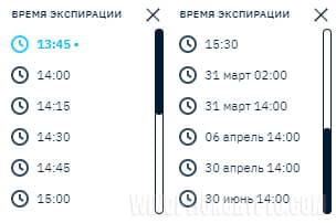 срок экспирации в Binarium