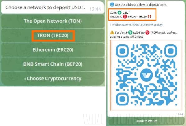 настройка сетевого адреса криптокошелька
