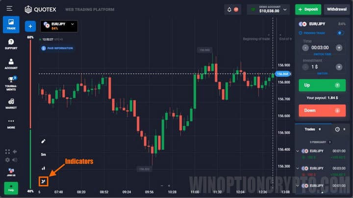 Quotex dashboard icon